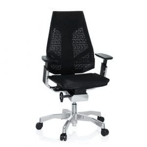 hjh OFFICE 652601 High End Bürostuhl GENIDIA Netzstoff Schwarz Bürosessel ergonomisch, verstellbare Arm- und Rückenlehnelehne