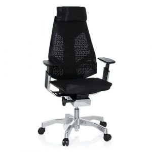 hjh OFFICE 652602 High End Bürostuhl GENIDIA PRO Netzstoff Schwarz Bürosessel ergonomisch, individuell einstellbar