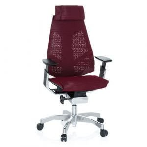 hjh OFFICE 652603 High End Bürostuhl GENIDIA PRO Netzstoff Rot Bürosessel ergonomisch, individuell einstellbar