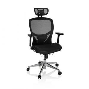 hjh OFFICE 657000 Profi Bürostuhl Venus ONE Netzstoff Schwarz ergonomischer Drehstuhl, Rückenlehne höhenverstellbar