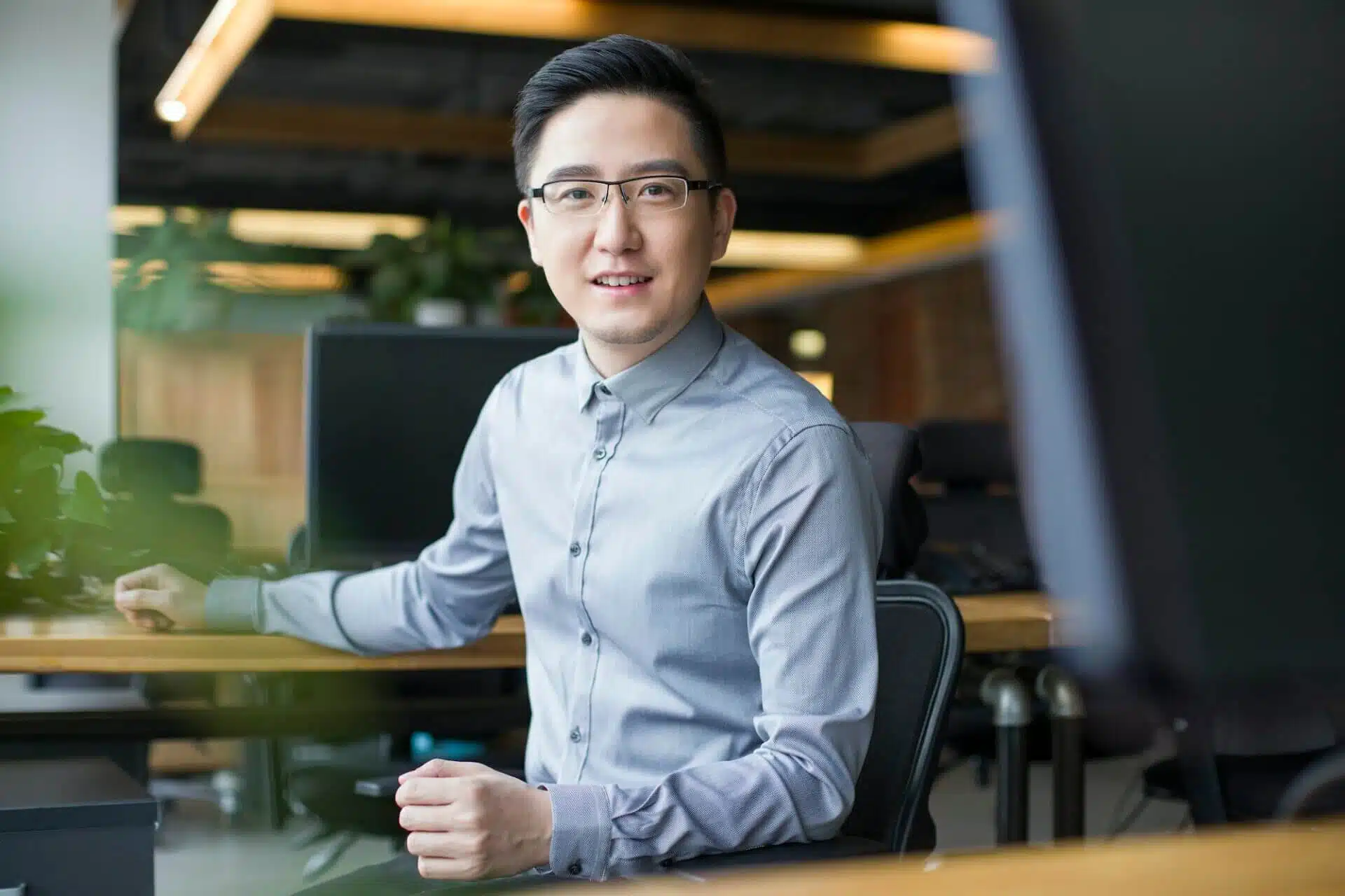 IT worker sitting in office