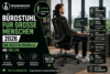 Titelbild zum Thema Bürostuhl für große Menschen 2026 mit großer sitzender Person, ergonomischem Bürostuhl und Hinweisen zu hoher Rückenlehne, Sitztiefe und Belastbarkeit.