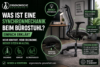 Titelbild zur Erklärung der Synchronmechanik beim Bürostuhl mit ergonomischem Stuhl, Bewegungsdiagramm und Homeoffice-Hintergrund.